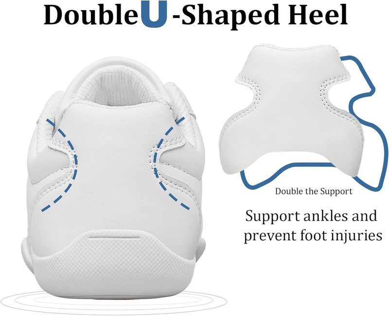 BAXINIER Girls White Cheerleading Shoes Lightweight Youth Competition Cheer Sneakers Kids Training Dance Tennis Shoes - Image 5